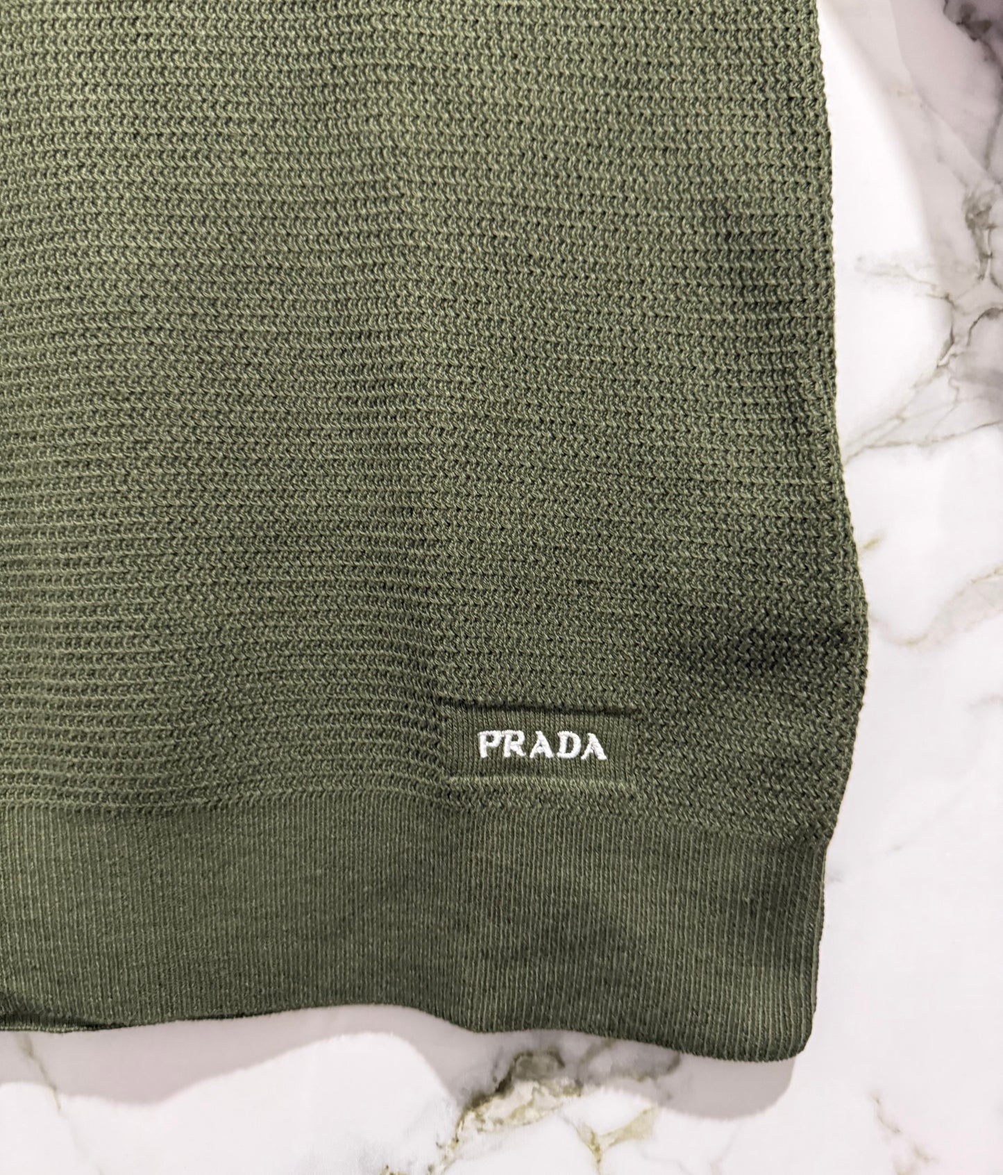 PRADA Polo Calidad Alta Verde Militar
