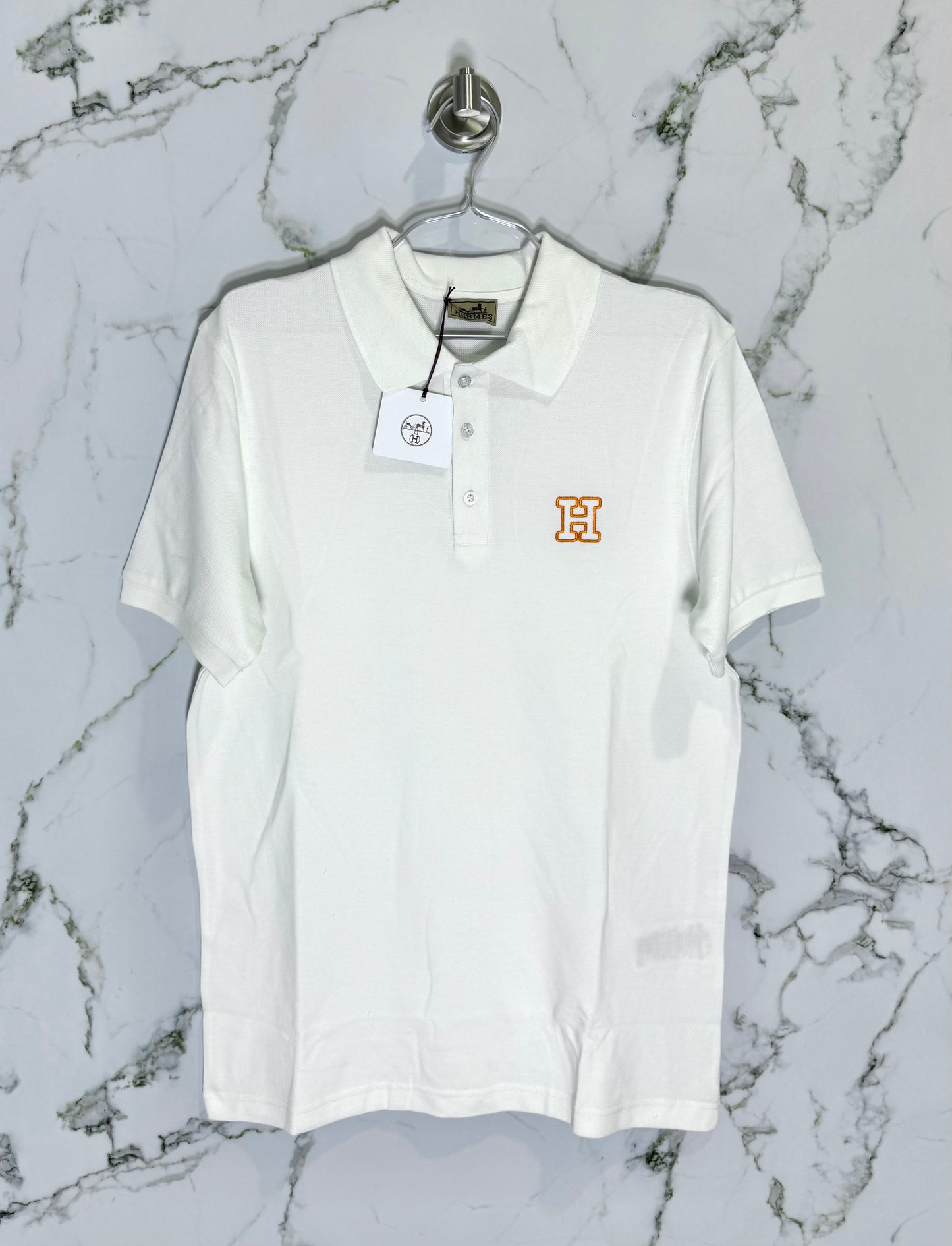 HERMES Tipo Polo Algodon Blanco