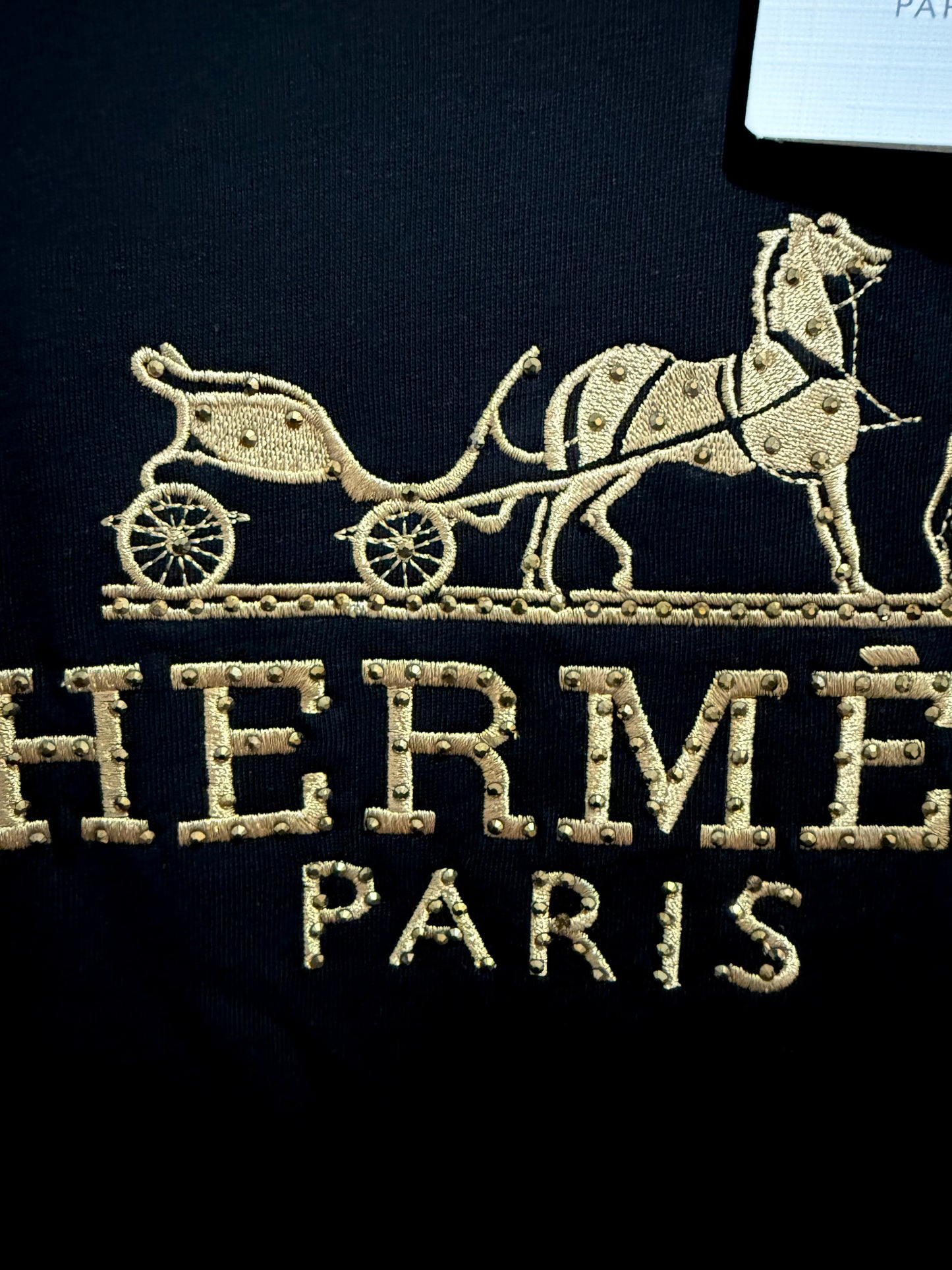 HERMES 100% Algodon Negro