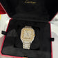 Reloj Santos de CARTIER Bitono Full Ice Large con Numeros Arabes
