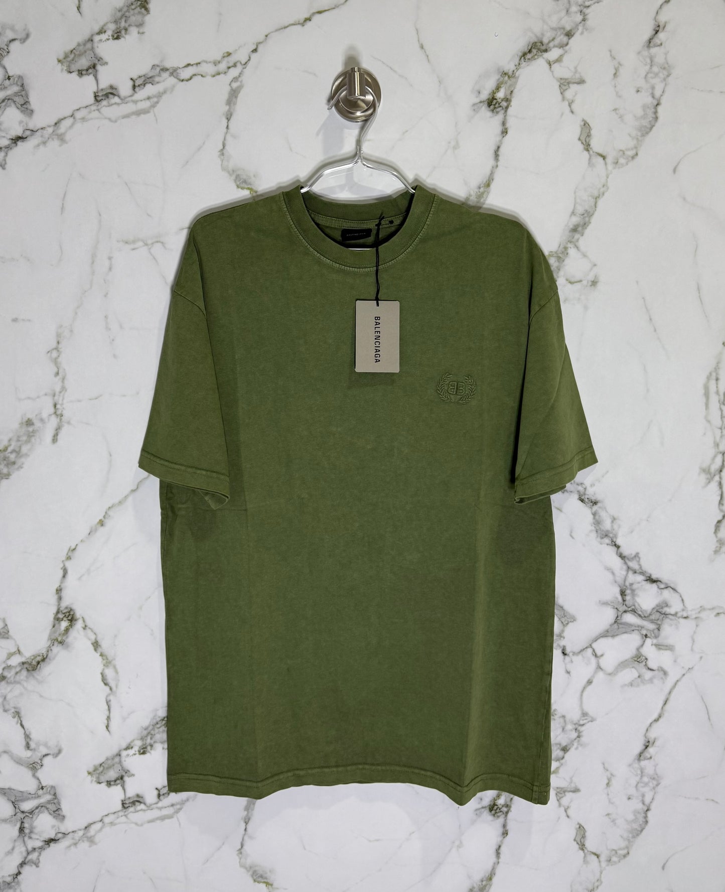 BALENCIAGA 100% Algodon Acid Wash Verde