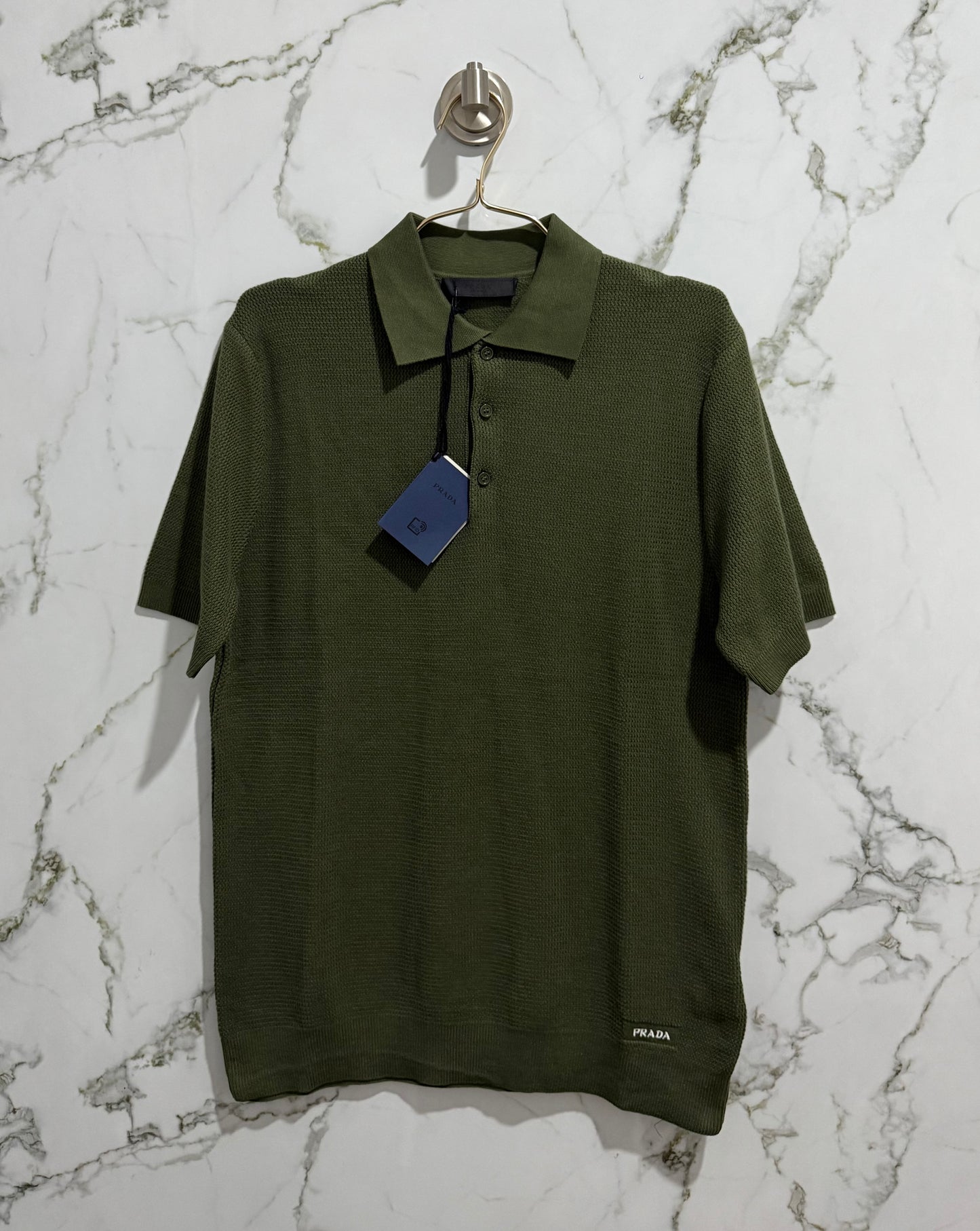 PRADA Polo Calidad Alta Verde Militar