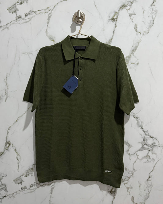 PRADA Polo Calidad Alta Verde Militar