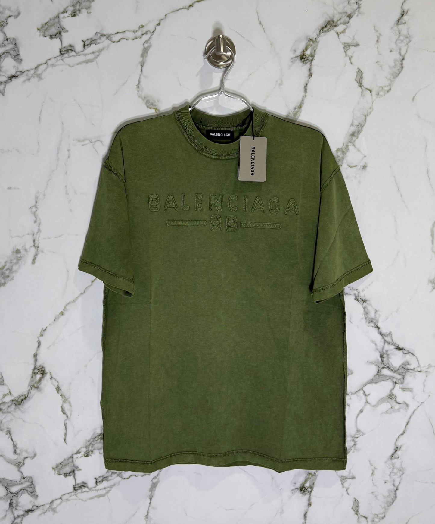 BALENCIAGA 100% Algodon Acid Wash Verde