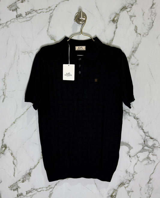 HERMES Polo Calidad Alta Negro