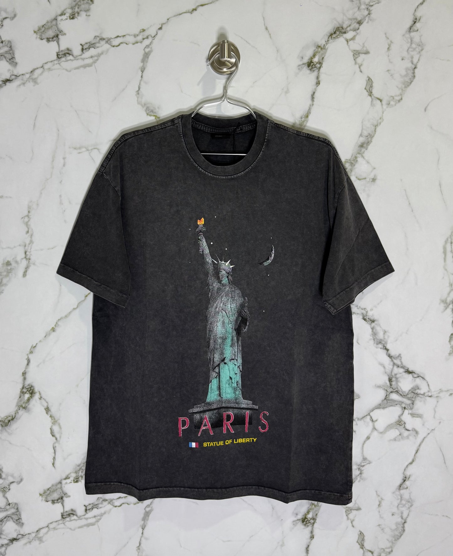 BALENCIAGA 100% Algodon Acid Wash Negro