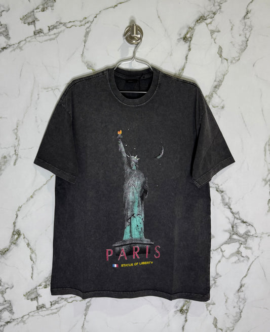 BALENCIAGA 100% Algodon Acid Wash Negro