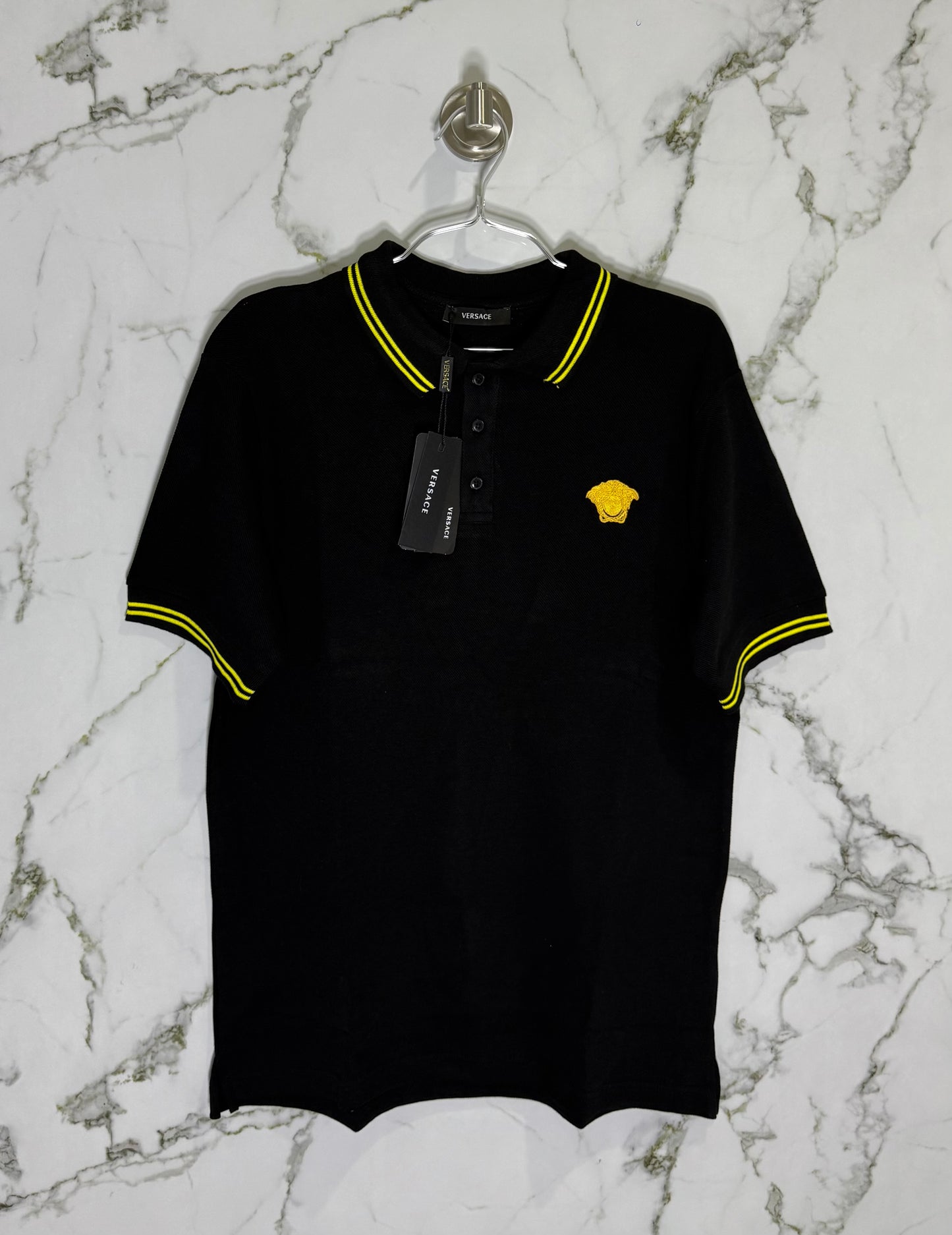 VERSACE Tipo Polo Algodon Negro