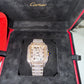 Reloj Santos de CARTIER Bitono Full Ice Large con Numeros Arabes