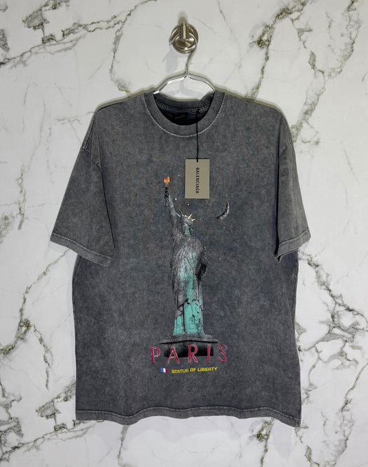 BALENCIAGA 100% Algodon Acid Wash Gris