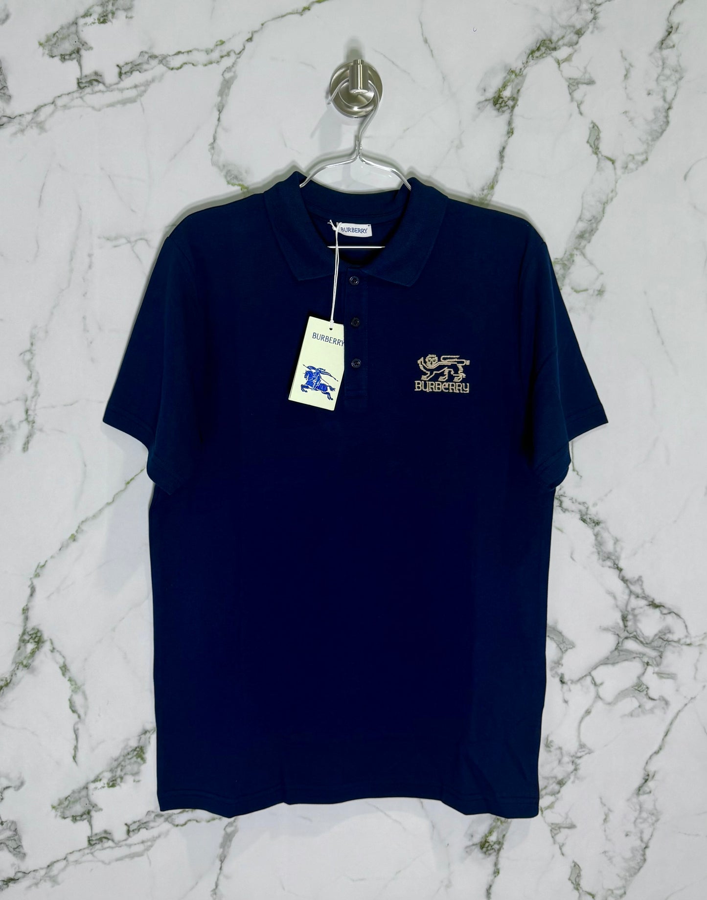 Burberry Tipo Polo Algodon Azul