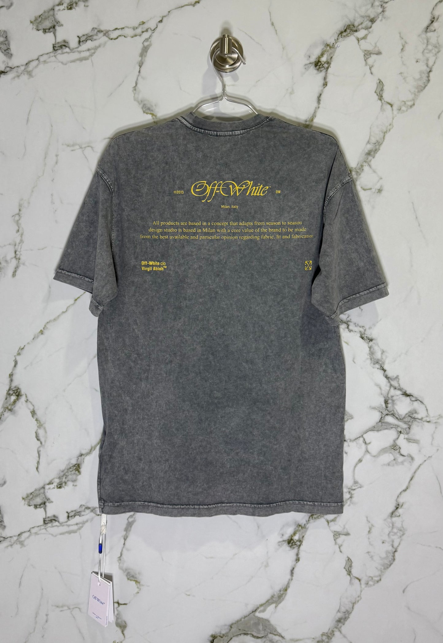Off-White 100% Algodon Acid Wash Gris