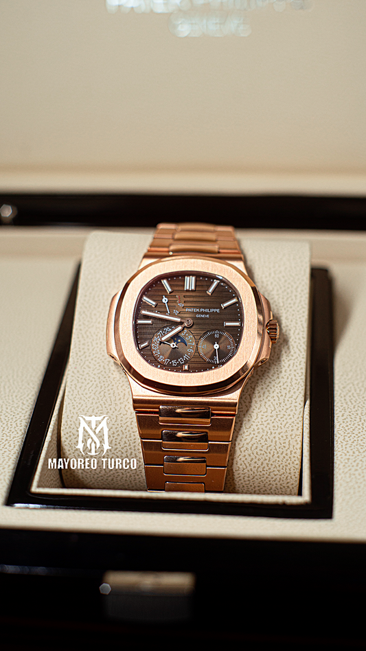 Patek Philippe Nautilus Moonphase Rose Gold Brown Dial