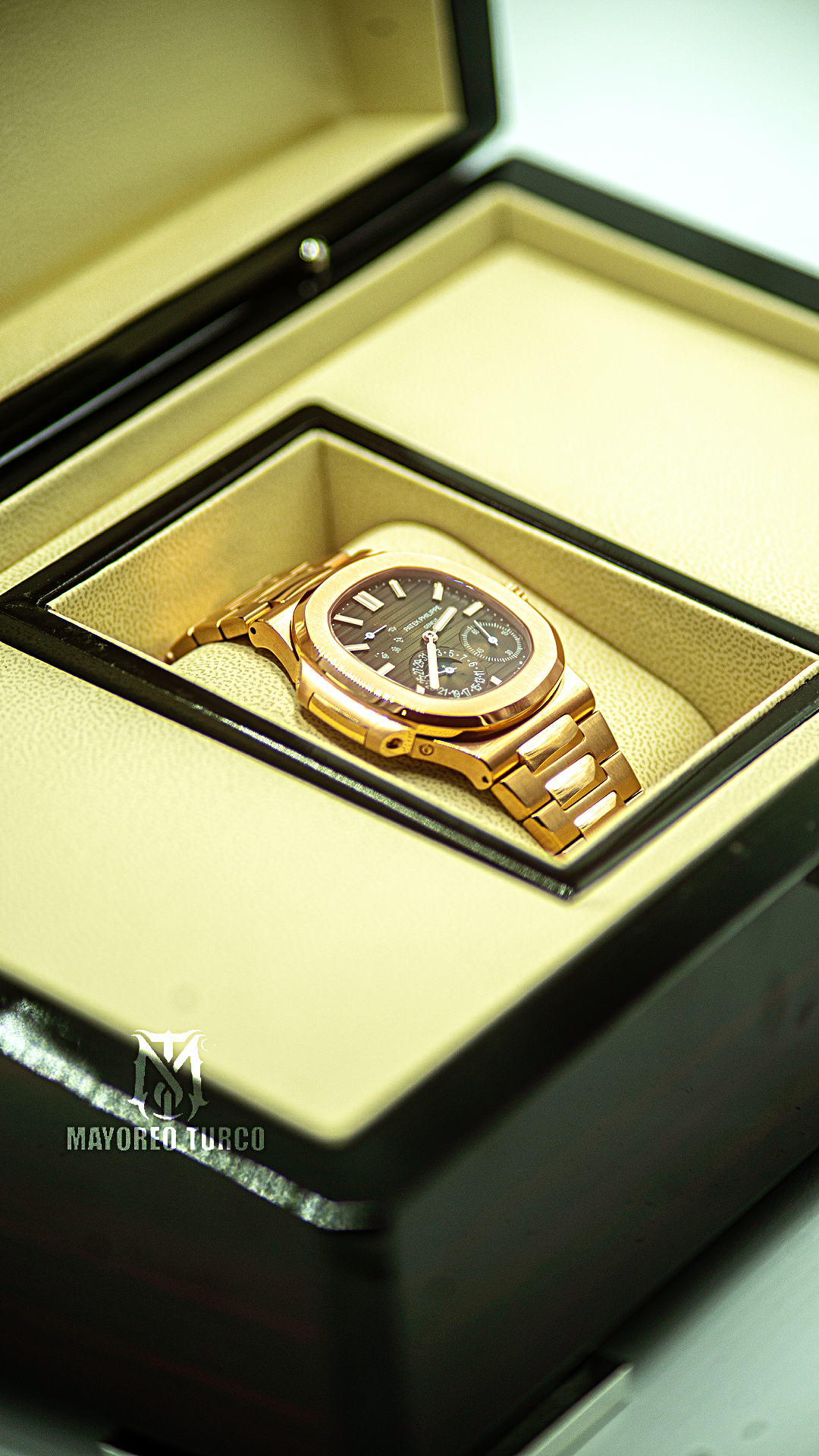 Patek Philippe Nautilus Moonphase Rose Gold Brown Dial