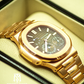 Patek Philippe Nautilus Moonphase Rose Gold Brown Dial