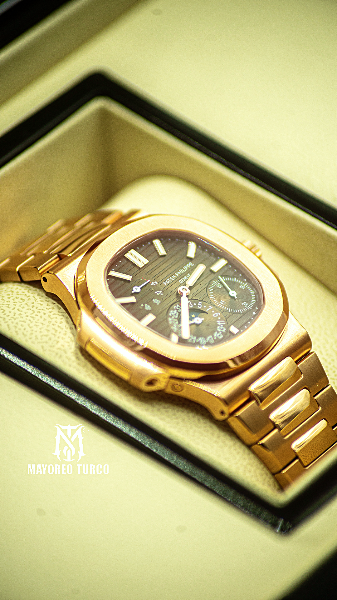 Patek Philippe Nautilus Moonphase Rose Gold Brown Dial