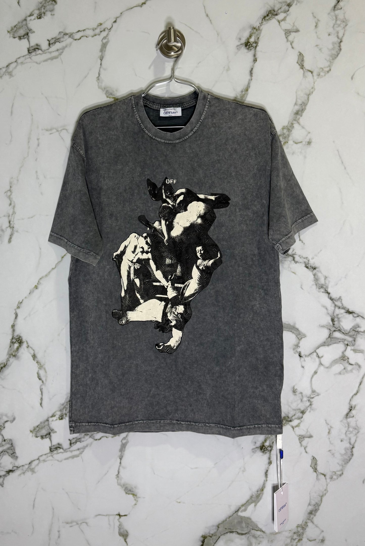 Off-White 100% Algodon Acid Wash Gris