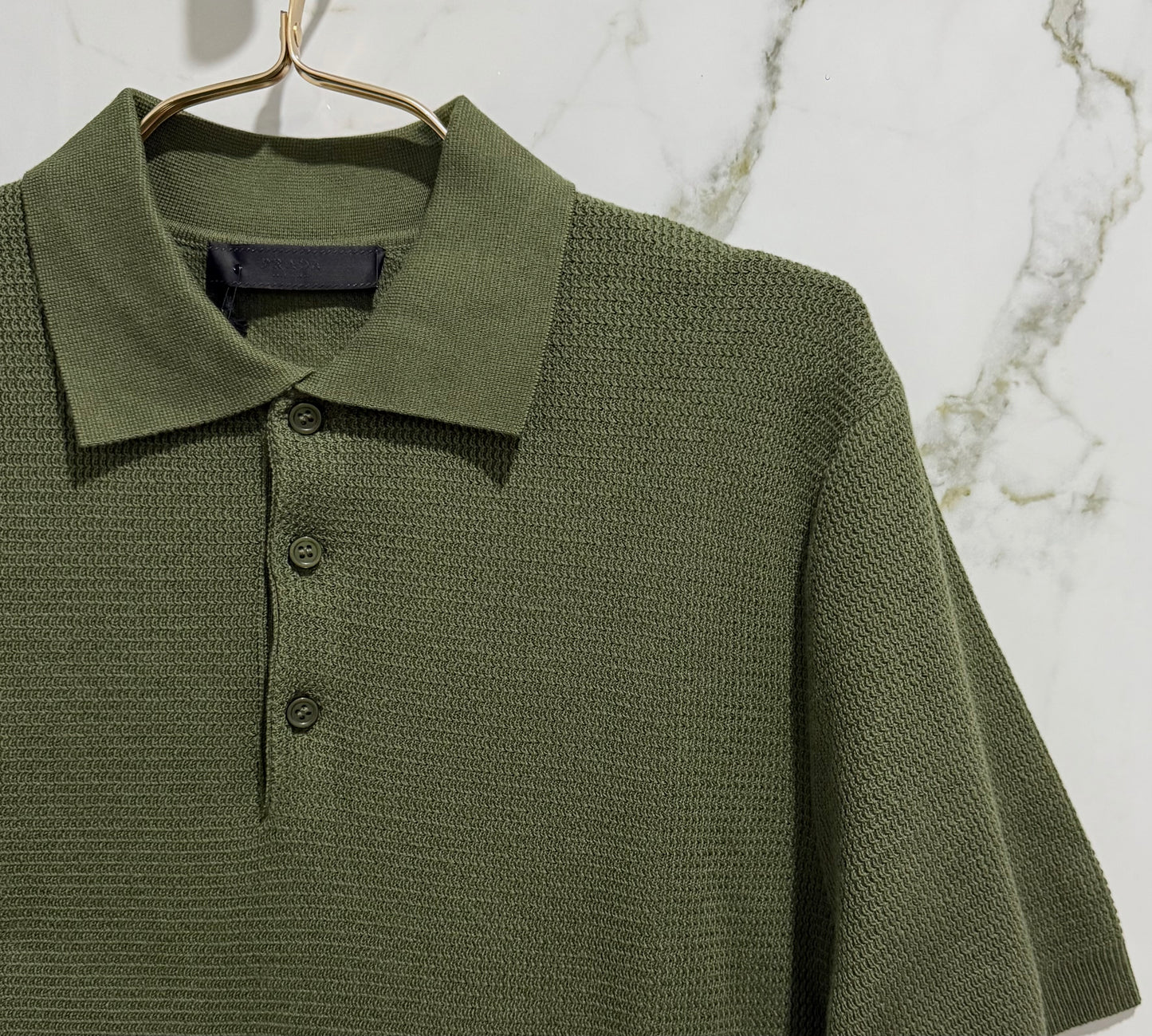 PRADA Polo Calidad Alta Verde Militar