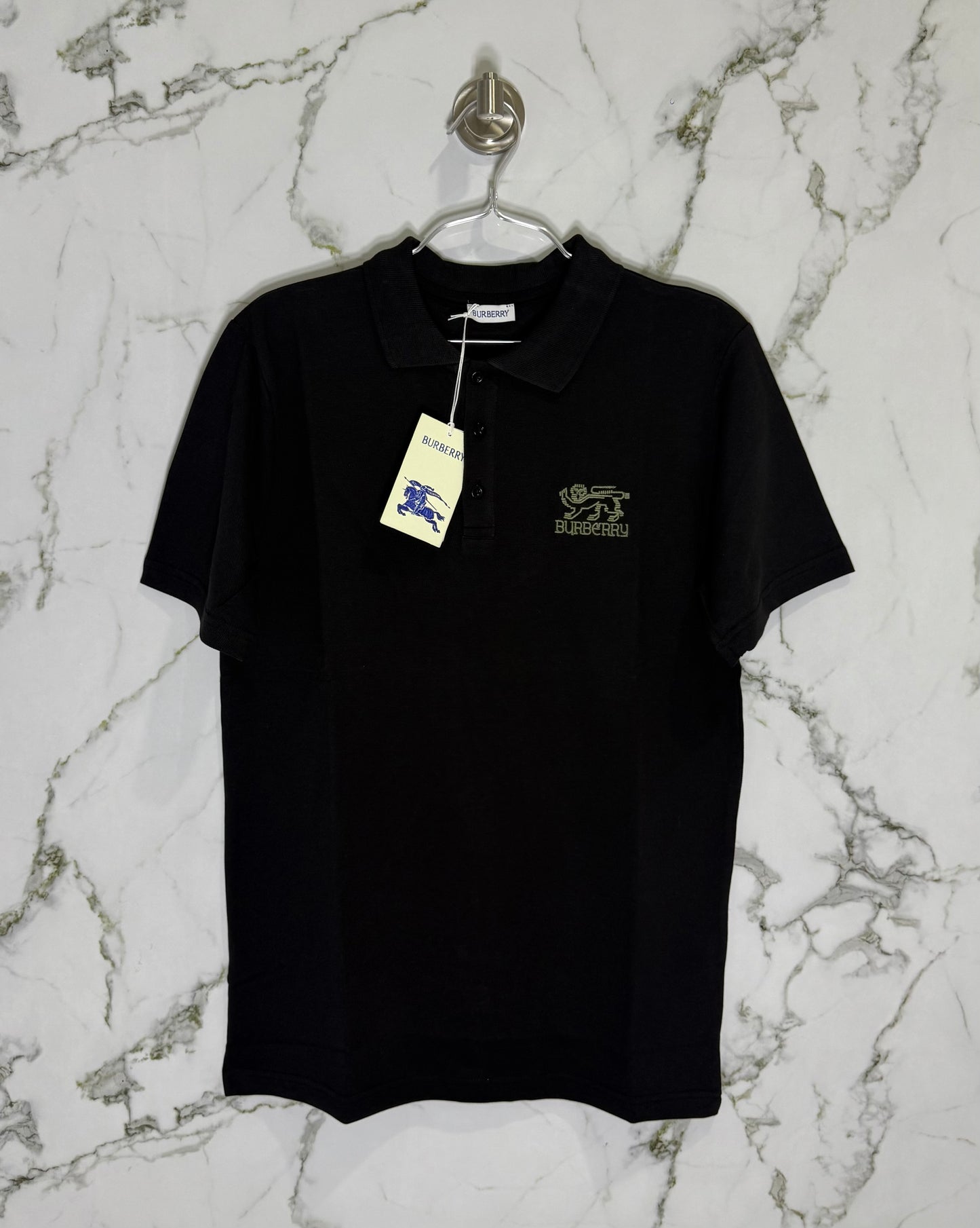 Burberry Tipo Polo Algodon Negro