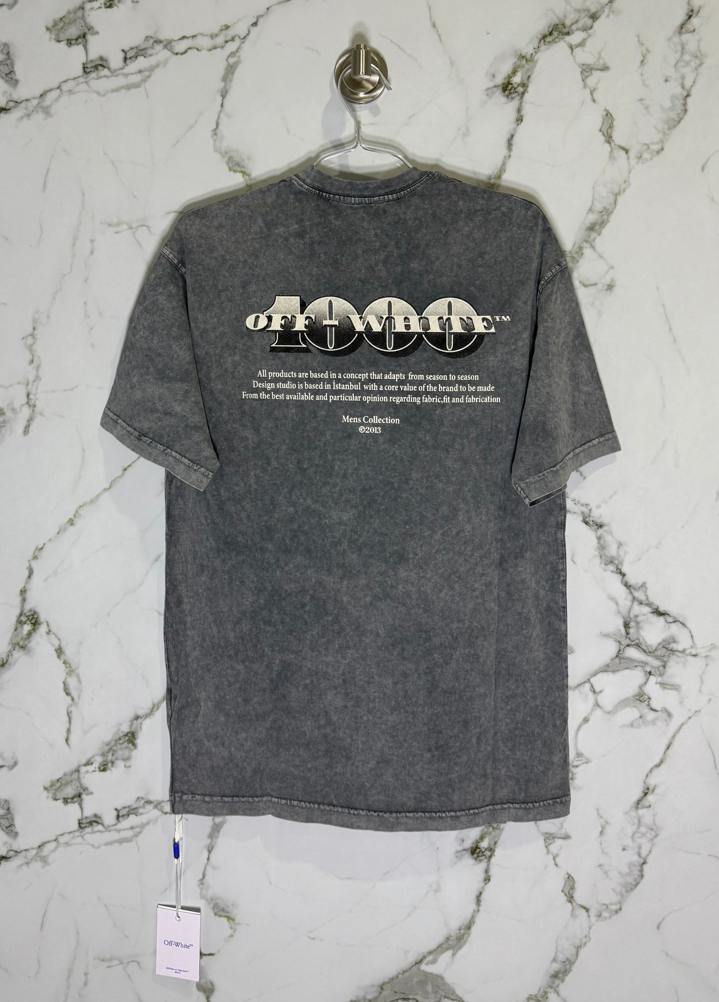 Off-White 100% Algodon Acid Wash Gris