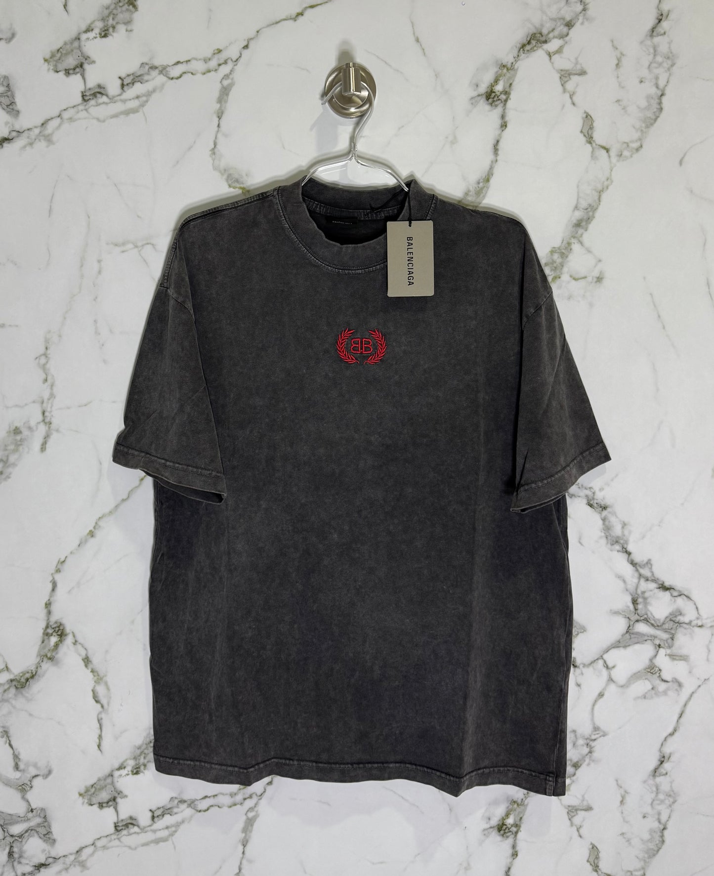 BALENCIAGA 100% Algodon Acid Wash Negro