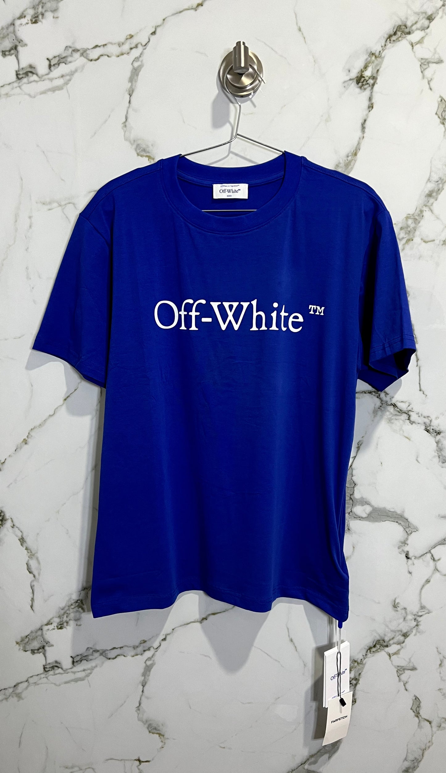 Off White Spandex Azul