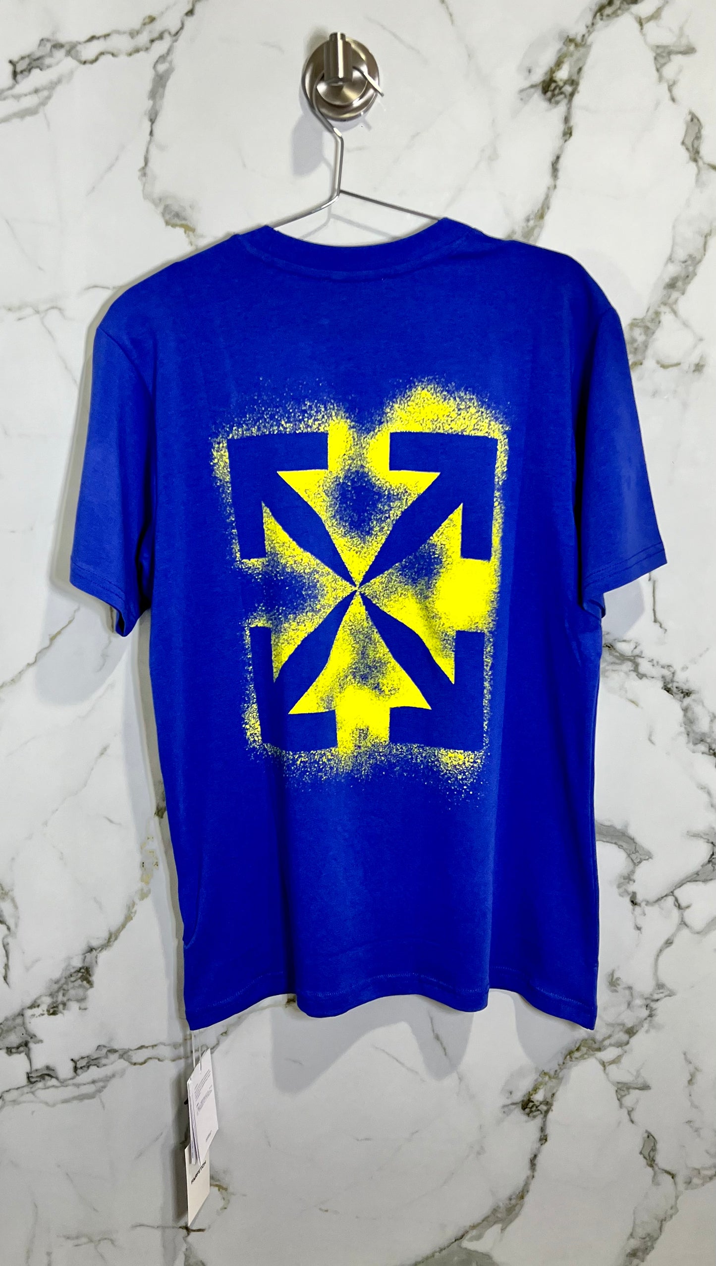 Off White Spandex Azul