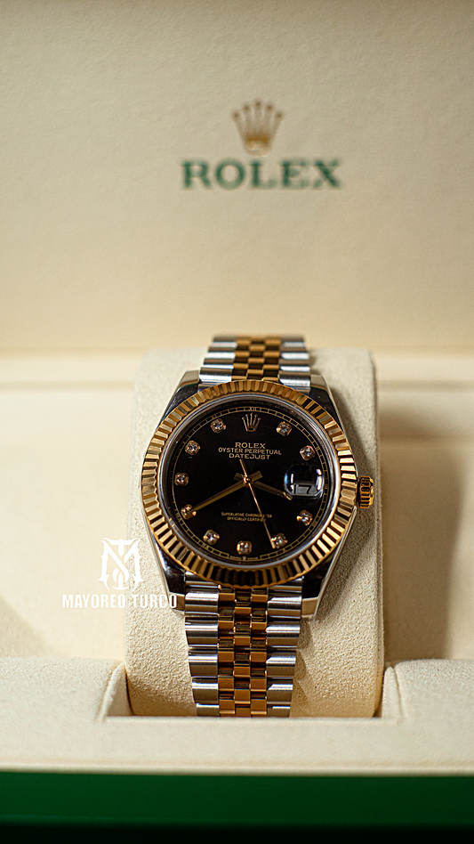 Rolex Datejust Black Dial Two Tone
